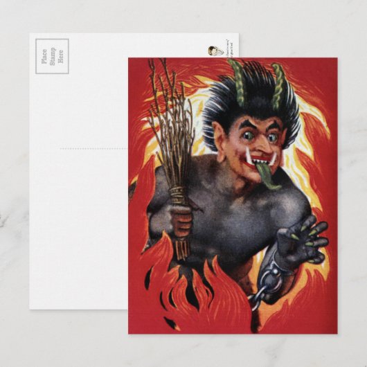 Vintag Evil Krampus Postkarte (Vorne/Hinten)