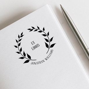 Vintag Ex Libris Laurel Wreath Custom Book Gummistempel
