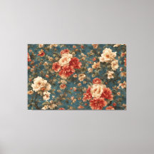 Vintag Exquisite Blume Weiß und Grün Korallenrot