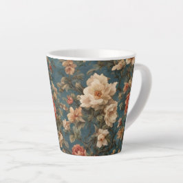 Vintag Exquisite Blume Weiß und Grün Korallenrot Milchtasse