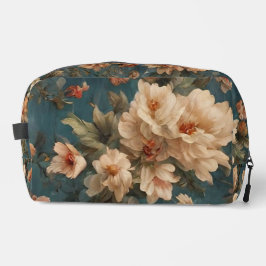 Vintag Exquisite Blume Weiß und Grün Korallenrot Waschbeutel