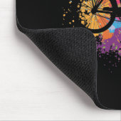 Vintag Fahrrad mit Farbklecksen Mousepad (Ecke)