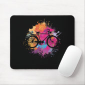 Vintag Fahrrad mit Farbklecksen Mousepad (Mit Mouse)
