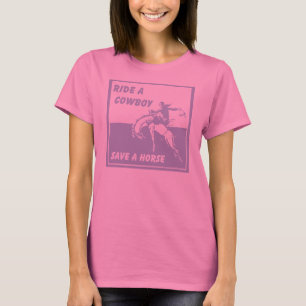 Vintag "Fahrt ein Cowboy retten Pferde" Retro T-Shirt