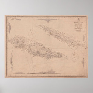 Vintag Faial, Sao Jorge & Pico Island Map (1849) Poster