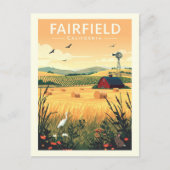 Vintag Fairfield California Postkarte (Vorderseite)