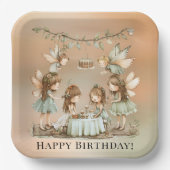 Vintag Fairies Girl Birthday Party Pappteller (Vorderseite)
