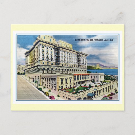 Vintag Fairmont Hotel San Francisco CA Postkarte (Vorderseite)