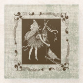 Vintag Fairy & Bird Glasuntersetzer (Vorderseite)