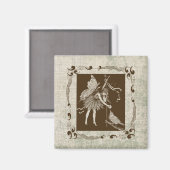Vintag Fairy & Bird Magnet (Vorderseite/Rückseite)