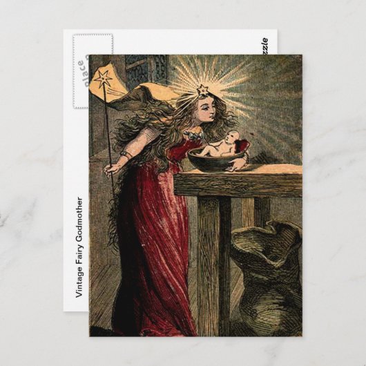 Vintag Fairy Godmutter Postkarte (Vorne/Hinten)