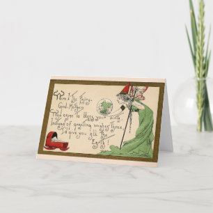 Vintag - Fairy Godmutter segnet New Baby, Karte