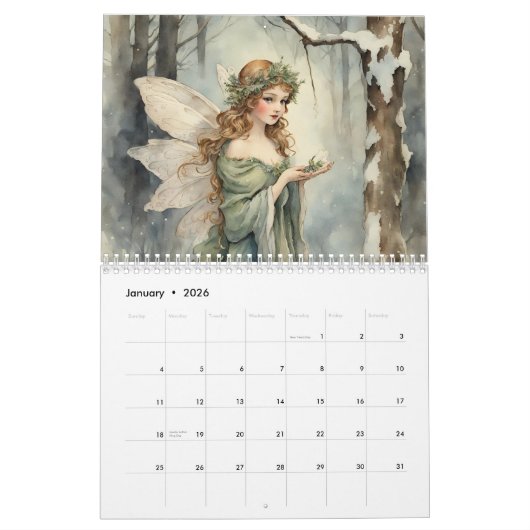 Vintag Fairy Kalender (Jan 2026)