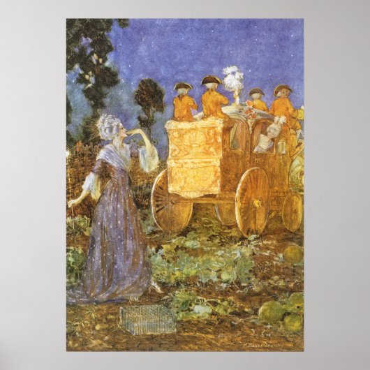 Vintag Fairy Tales Aschenputtel und Fairy Godmutte Poster (Vorne)
