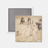 Vintag Fairy Tales, Aschenputtel von Arthur Rackha Magnet (Vorderseite/Rückseite)