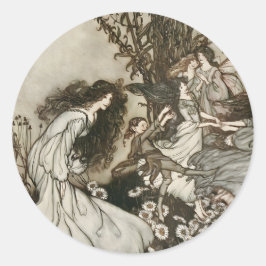 Vintag Fairytale Arthur Rackham Illustration Runder Aufkleber