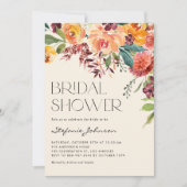 Vintag Fall Floral Bouquet Brautparty Einladung (Vorderseite)