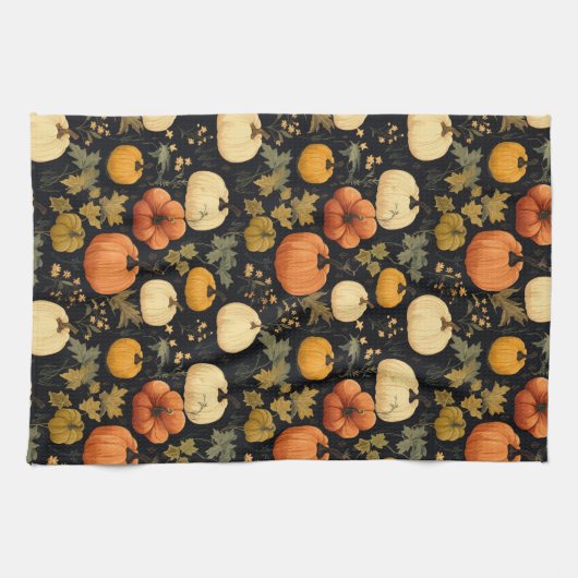 Vintag Fall Pumpkin Pattern Geschirrtuch (Horizontal)