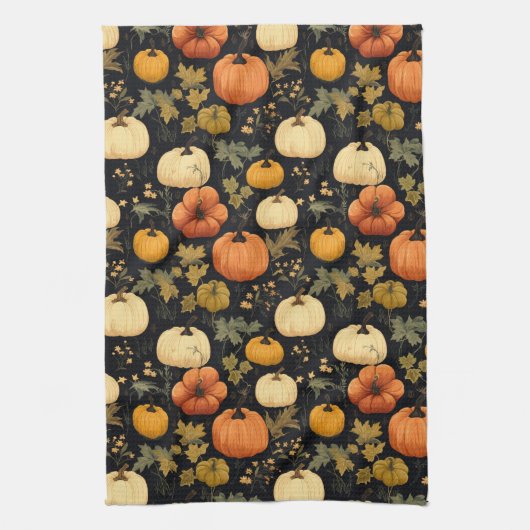 Vintag Fall Pumpkin Pattern Geschirrtuch (Vertikal)