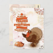 Vintag Fall Türkei Pumpkin Erntedank Grüße Postkarte (Vorne/Hinten)