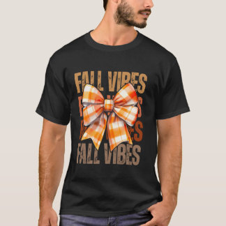 Vintag Fall Vibes Coquette Kariert Bow Autumn Dank T-Shirt