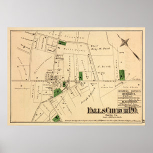 Vintag Falls Church VA Map (1879) Poster