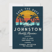 Vintag Family Wiedersehen Save the Date Beach Palm (Vorderseite)