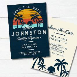 Vintag Family Wiedersehen Save the Date Beach Palm