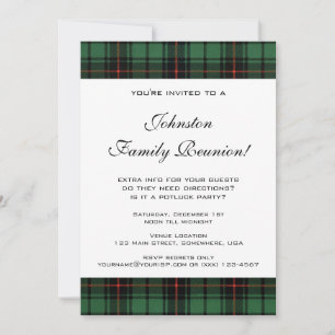 Vintag Family Wiedersehen, Tartan Davidson Pattern Einladung