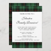 Vintag Family Wiedersehen, Tartan Davidson Pattern Einladung (Vorne/Hinten)