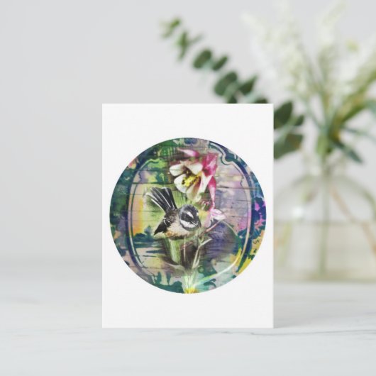 Vintag Fantail Postkarte (Stehend Vorderseite)