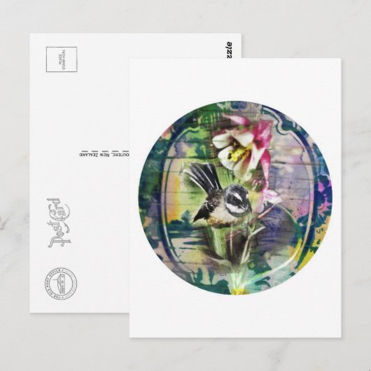 Vintag Fantail Postkarte (Vorne/Hinten)