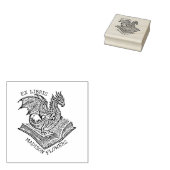 Vintag Fantasy Dragon Ex Libris Gummistempel (Stempel)