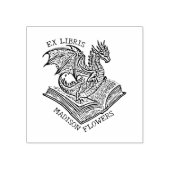 Vintag Fantasy Dragon Ex Libris Gummistempel (Prägung)