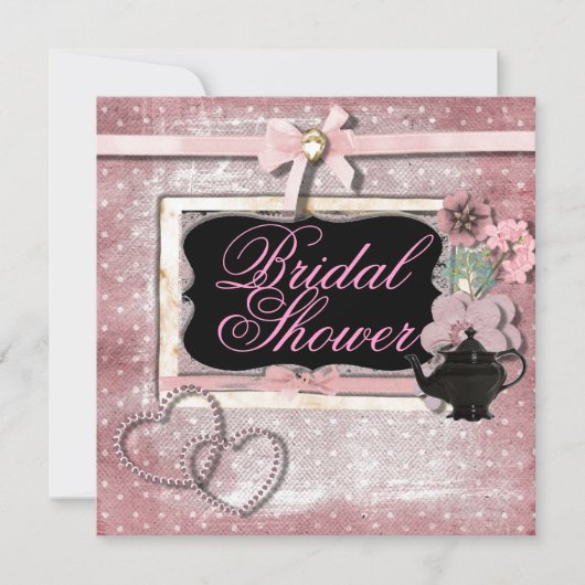 Vintag Fantasy Tee Party Bridal Dusche Einladung (Vorderseite)