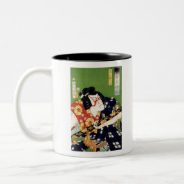 Vintag-farbig-traditionell-japanisch-ukyio-e-sty Zweifarbige Tasse