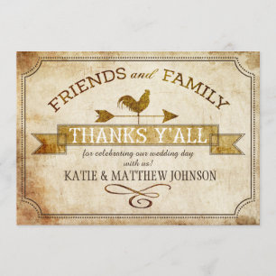 Vintag Farm Rooster Weather Vane Rustic Vielen Dan Einladung