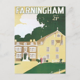 Vintag Farningham England Postkarte