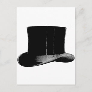 Vintag Fashion Gentleman Top Hat Postkarte