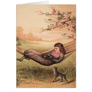 Vintag - fauler Tag mit Haustier-Katzen,