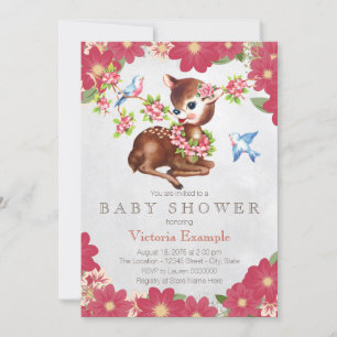 Vintag Fawn Deer Baby Dusche Einladung