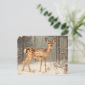 Vintag Fawn Landschaftlich Rustic Junk Journal Postkarte (Stehend Vorderseite)