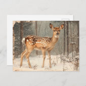 Vintag Fawn Landschaftlich Rustic Junk Journal Postkarte (Vorne/Hinten)