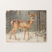 Vintag Fawn Landschaftlich Rustikal Puzzle (Horizontal)