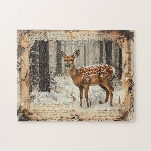 Vintag Fawn Rustic Junk Journal Art Puzzle (Horizontal)