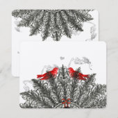 Vintag Feather Fan Love Birds Wedding RSVP Karte (Vorne/Hinten)