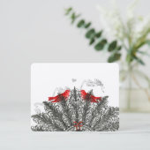 Vintag Feather Fan Love Birds Wedding RSVP Karte (Stehend Vorderseite)