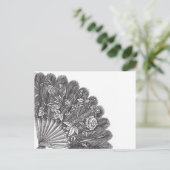 Vintag Feathery Fan Postkarte (Stehend Vorderseite)
