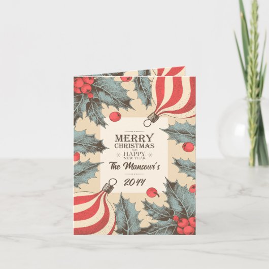 Vintag Feiertagskarte (Vorderseite)