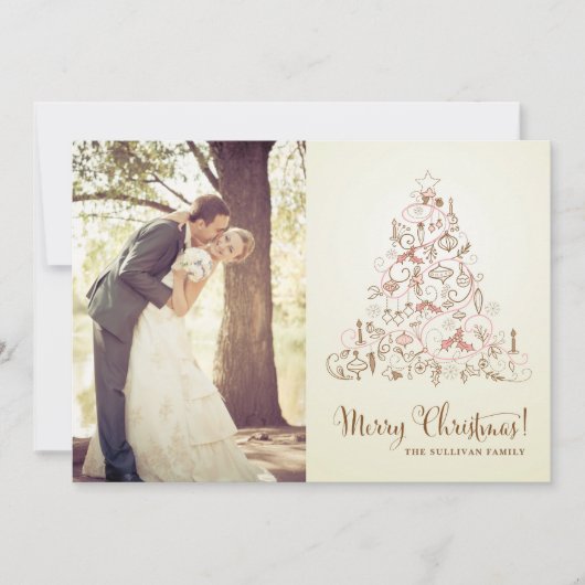 VINTAG FESTIVES CHRISTMAS TREIBURLAUB FOTOKARTE FEIERTAGSKARTE (Vorderseite)
